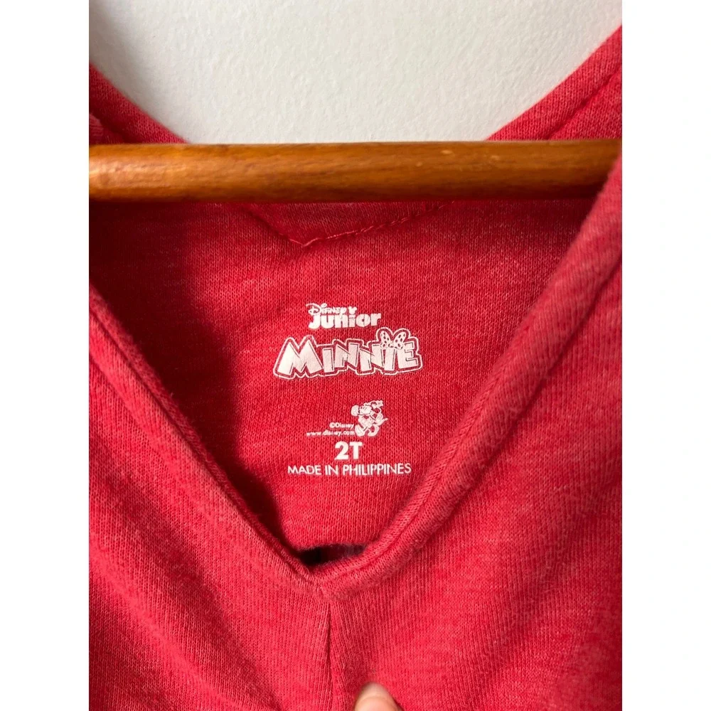 Disney Junior Minnie Mouse Red Sleeveless Jumpsuit Overalls 2T Kids
